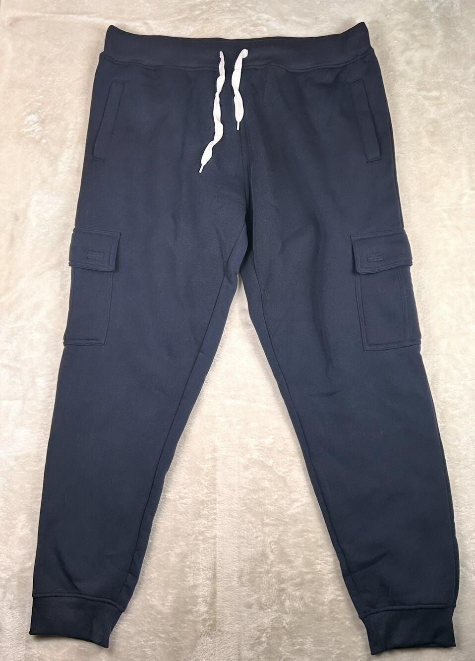 Southpole Joggers Mens Sz 3XB Black Cargo Sweatpants Fleece Y2K Streetwear